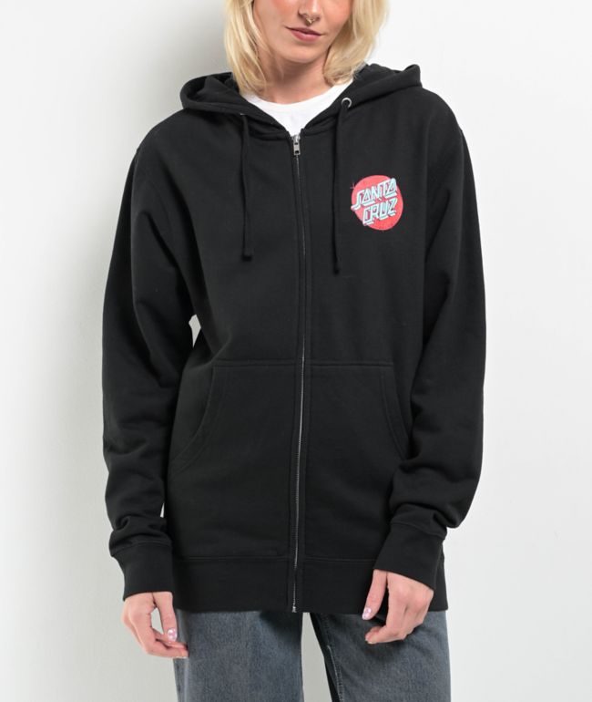 Santa Cruz Scrawl Dot Black Zip Hoodie - thumbnail 2