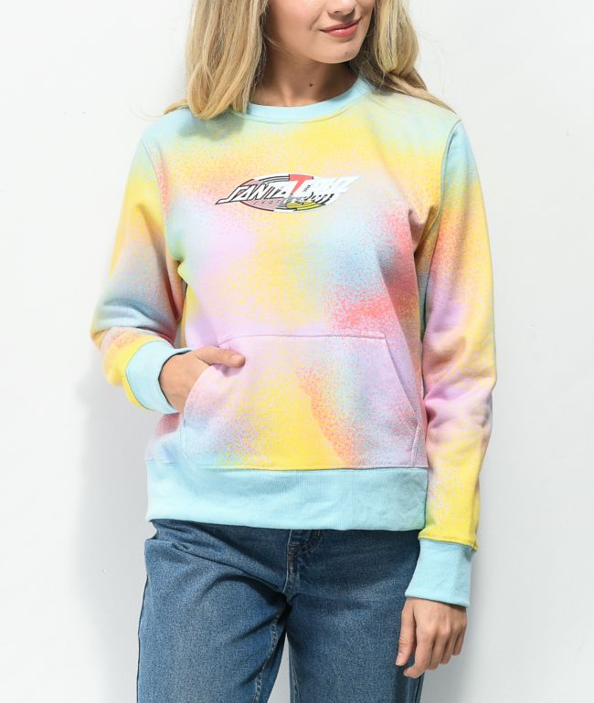 Santa Cruz Strange Oval Stripe Dot Tie Dye Crewneck Sweatshirt