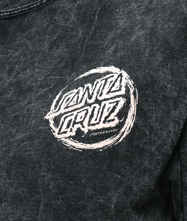 Santa Cruz Throwdown Dot Washed Black T-Shirt - thumbnail 3