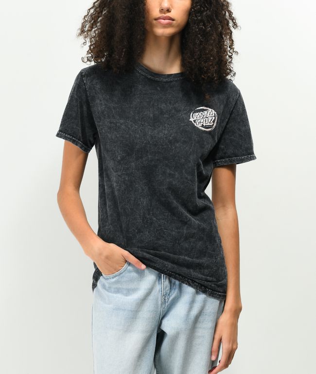 Santa Cruz Throwdown Dot Washed Black T-Shirt - thumbnail 2