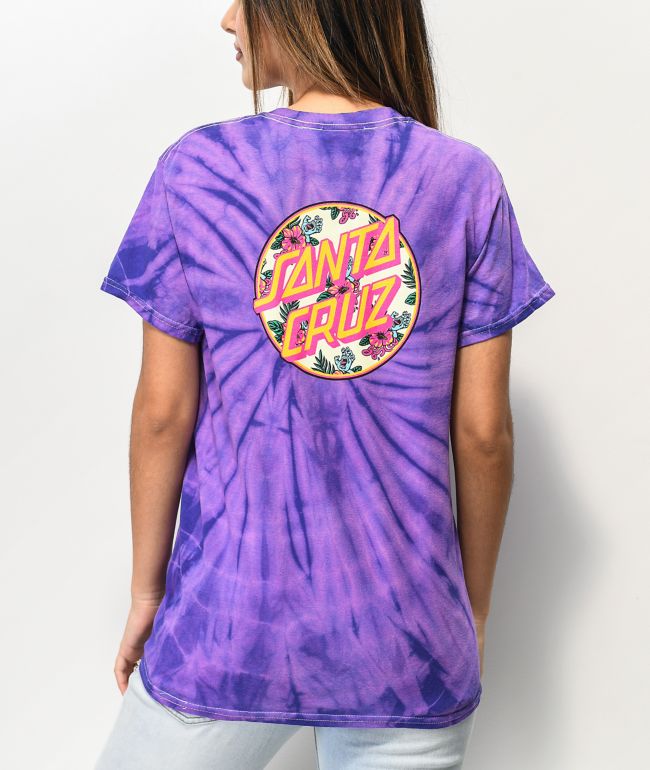 Santa Cruz Vacation Dot Purple Spider Tie Dye T-Shirt