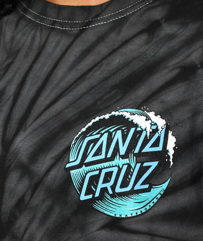 Santa Cruz Wave Dot Black Tie Dye T-Shirt - thumbnail 3