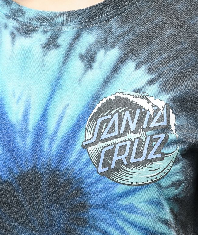 Santa Cruz Wave Dot Blue Tie Dye T-Shirt - thumbnail 3