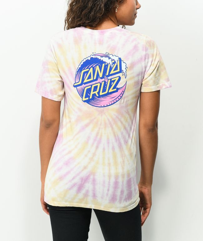 Santa Cruz Wave Dot Pink Lemonade Tie Dye T-Shirt