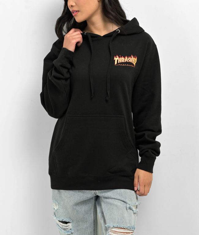 Santa Cruz x Thrasher Flame Dot Black Hoodie - thumbnail 2