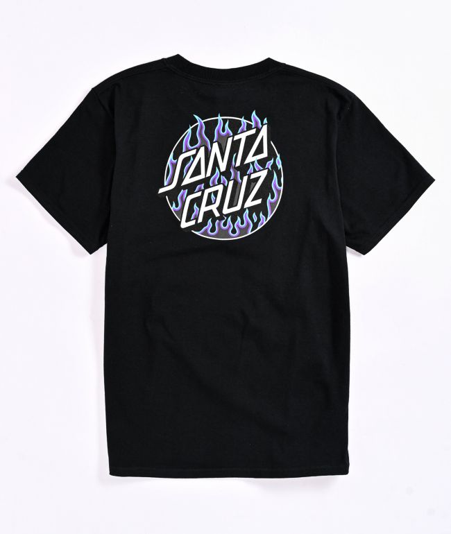 Santa Cruz x Thrasher Kids Flame Dot Black T-Shirt