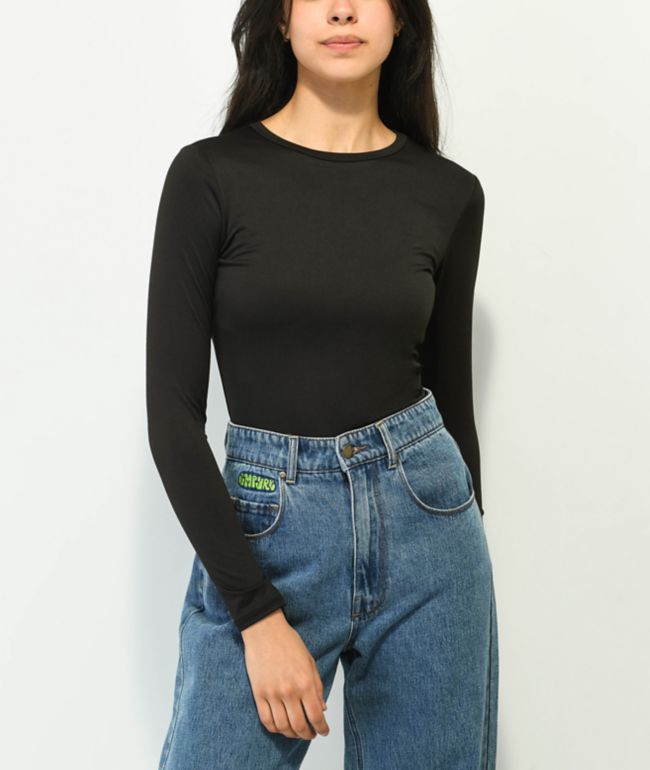 Spicychix Black Long Sleeve Bodysuit