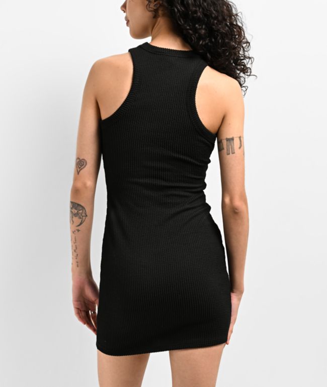 Spicychix Black Ribbed Bodycon Dress - thumbnail 2