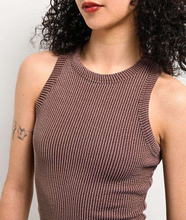 Spicychix Brown Ribbed Bodycon Dress - thumbnail 3