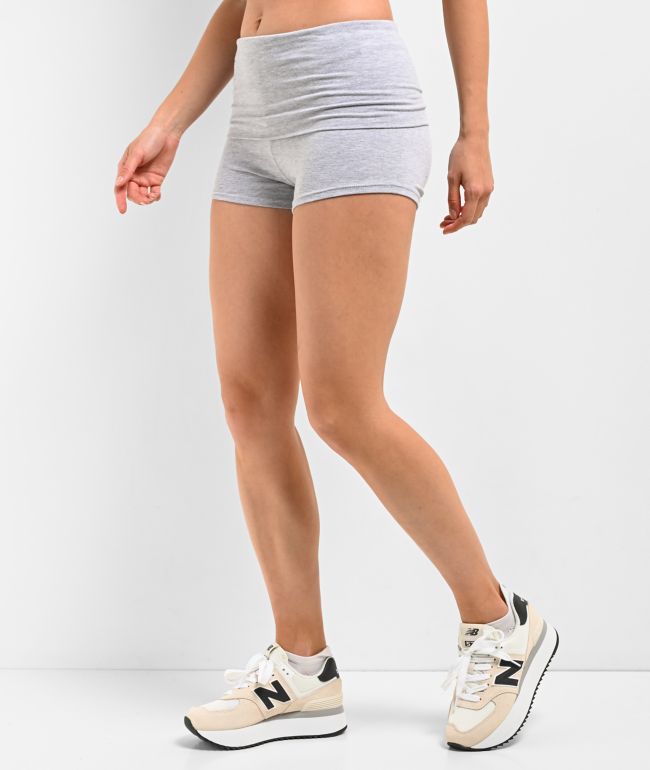 Spicychix Grey Foldover Shorts - thumbnail 3