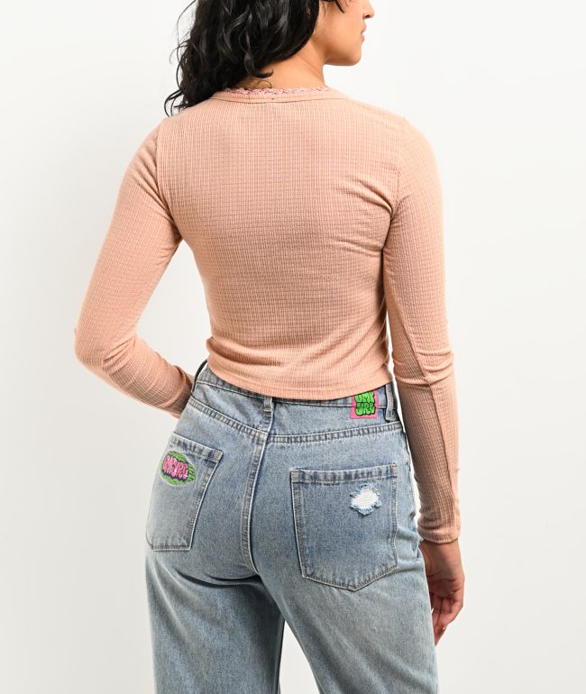 Spicychix Pink Button Up Long Sleeve Top - thumbnail 2