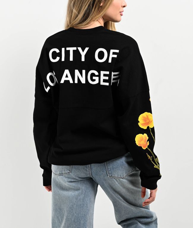 Spirit Jersey City Of Los Angeles Poppy Fields Black Long Sleeve T-Shirt