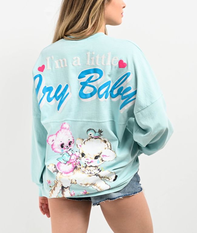 Spirit Jersey Cry Baby Light Blue Long Sleeve T-Shirt