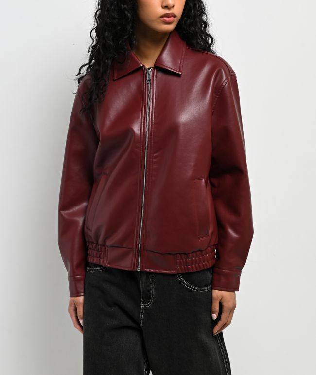 Stitch Fusion Burgandy Bomber Jacket - thumbnail 3