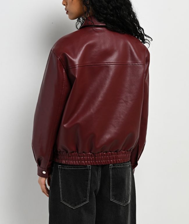 Stitch Fusion Burgandy Bomber Jacket - thumbnail 2