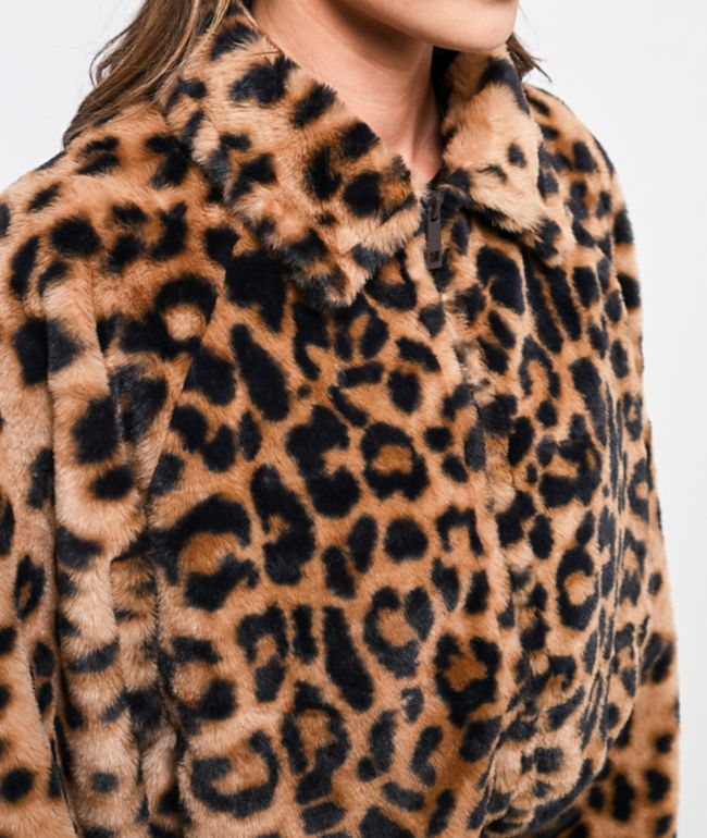 Stitch Fusion Leopard Faux Fur Zip Jacket - thumbnail 3