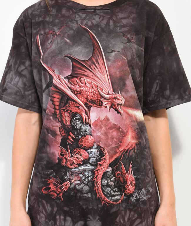 The Mountain Fire Dragon Grey Tie Dye T-Shirt - thumbnail 3