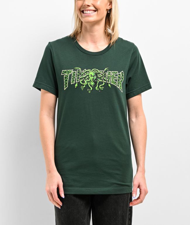Thrasher Medusa Green T-Shirt - thumbnail 3