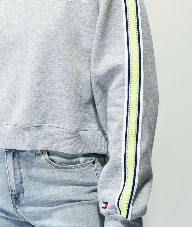 Tommy Hilfiger Grey Crop Crewneck Sweatshirt - thumbnail 3