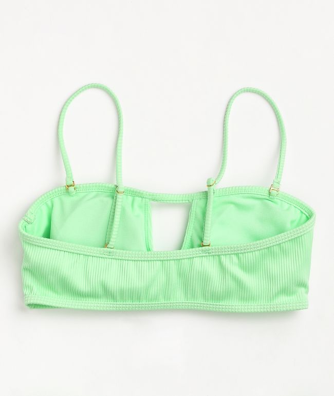 Trillium Gabby Mint Ribbed Bandeau Bikini Top - thumbnail 2