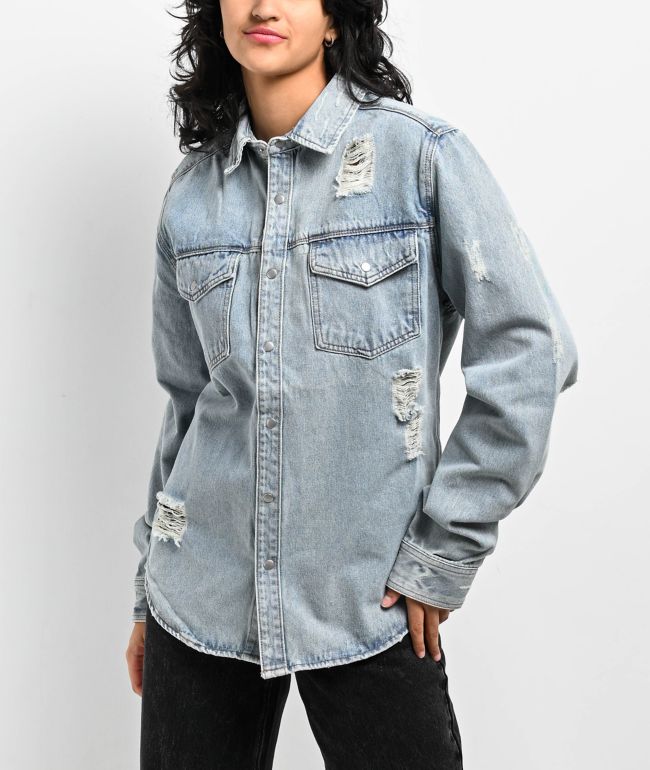 Trio Urban Smiley Blue Denim Jacket - thumbnail 2