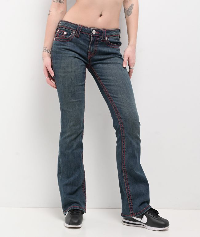 True Religion Becca Big T Twilight Indigo Mid Rise Bootcut Jeans