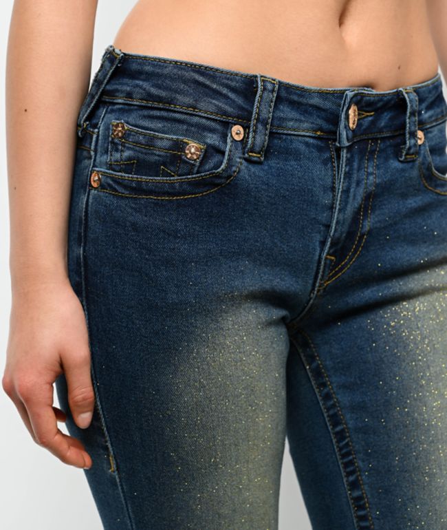 True Religion Becca Glitter Spray Stadium Diem Mid Rise Bootcut Jeans - thumbnail 3