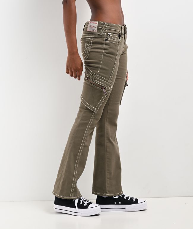 True Religion Becca Low Rise Big T Kalamata Cargo Bootcut Pants - thumbnail 3