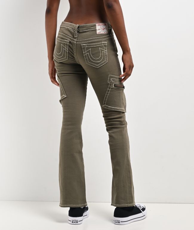 True Religion Becca Low Rise Big T Kalamata Cargo Bootcut Pants - thumbnail 2