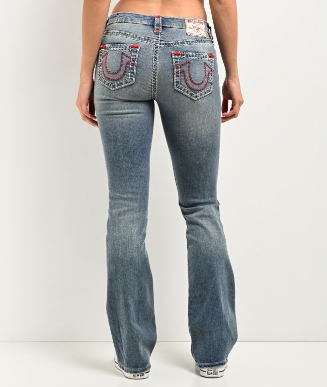 True Religion Becca Mid Rise Super T Crushed Lily Bootcut Jeans - thumbnail 2