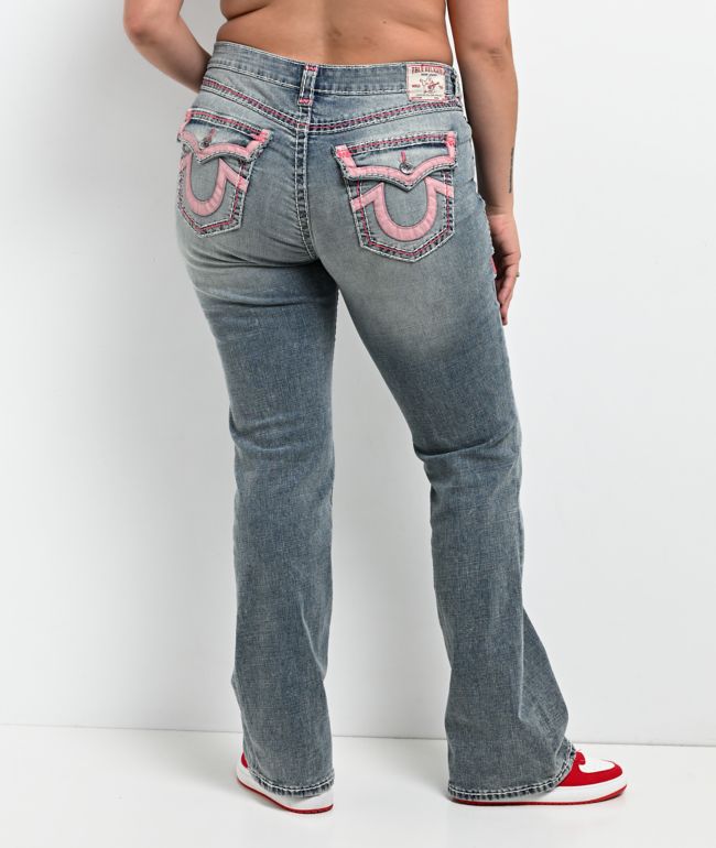 True Religion Becca Super T Applique Petal Bloom Bootcut Jeans - thumbnail 3