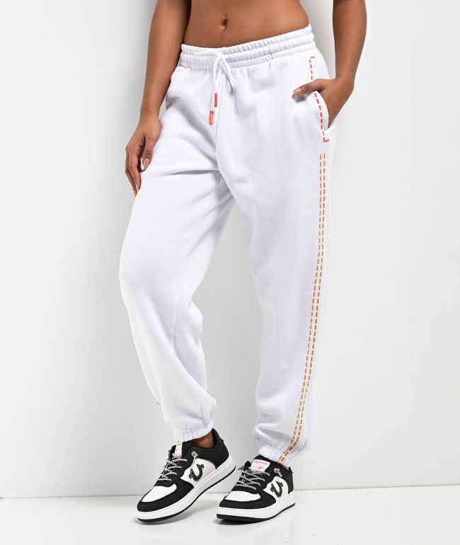 True Religion Big T Boyfriend White Jogger Sweatpants - thumbnail 2