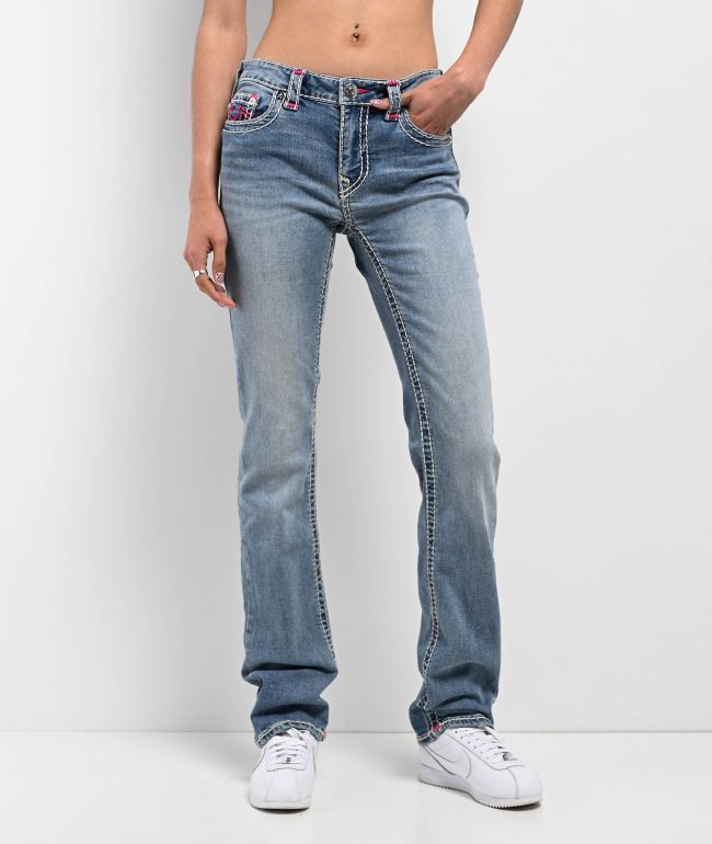 True Religion Billie Super T Peak Spot Mid Rise Jeans - thumbnail 2