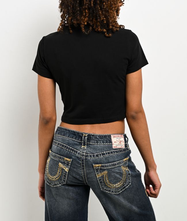 True Religion Cherry Black Crop T-Shirt - thumbnail 2