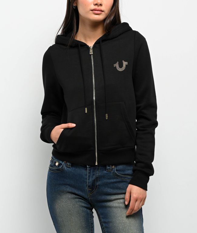 True Religion Classic Crystal Black Zip Hoodie - thumbnail 2