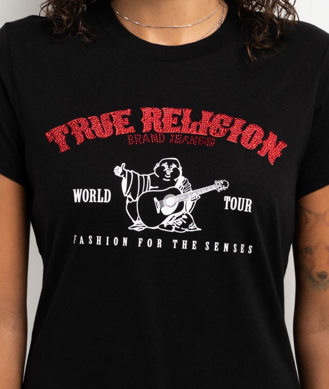True Religion Crystal Arch Logo Black T-Shirt - thumbnail 3