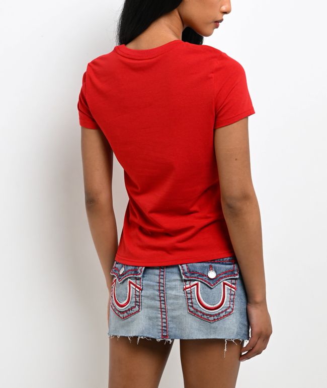 True Religion Crystal Buddha Red T-Shirt - thumbnail 2