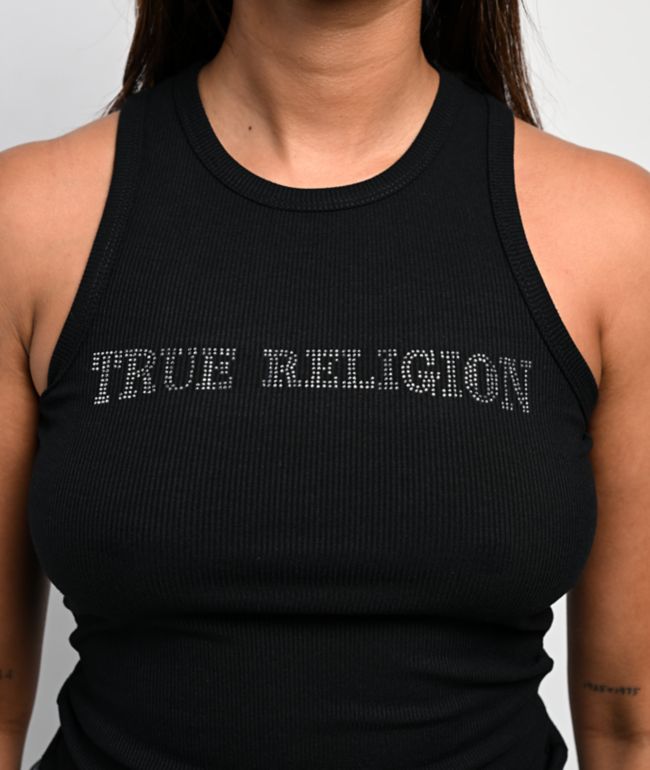 True Religion Crystal Goddess Black Tank Top - thumbnail 3