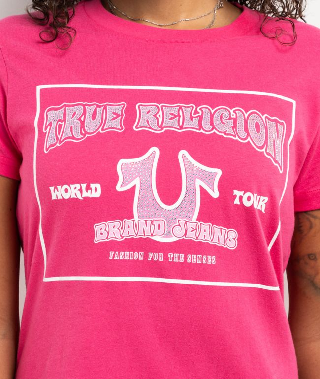 True Religion Crystal Retro Boysenberry T-Shirt - thumbnail 3
