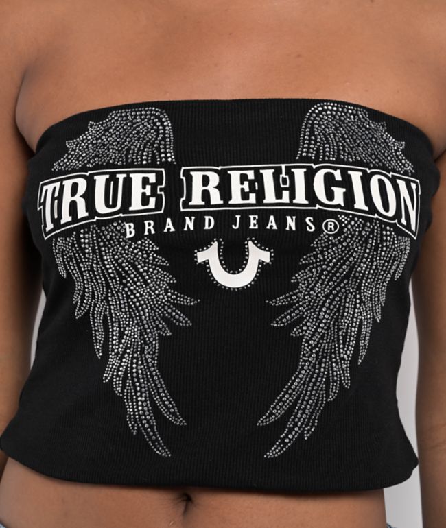 True Religion Crystal Wing Black Tube Top - thumbnail 3