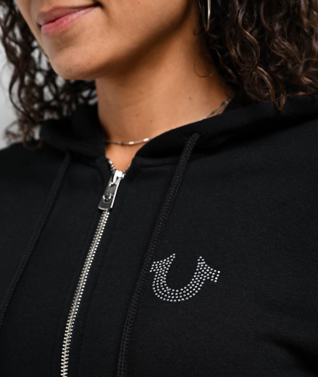 True Religion Crystal Wing Black Zip Hoodie - thumbnail 3