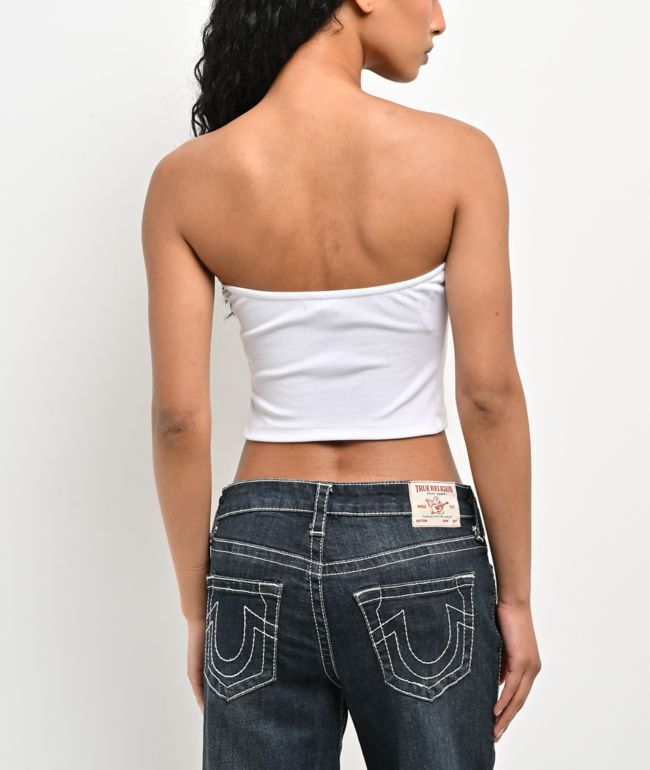 True Religion Crystal Wing White Tube Top - thumbnail 2