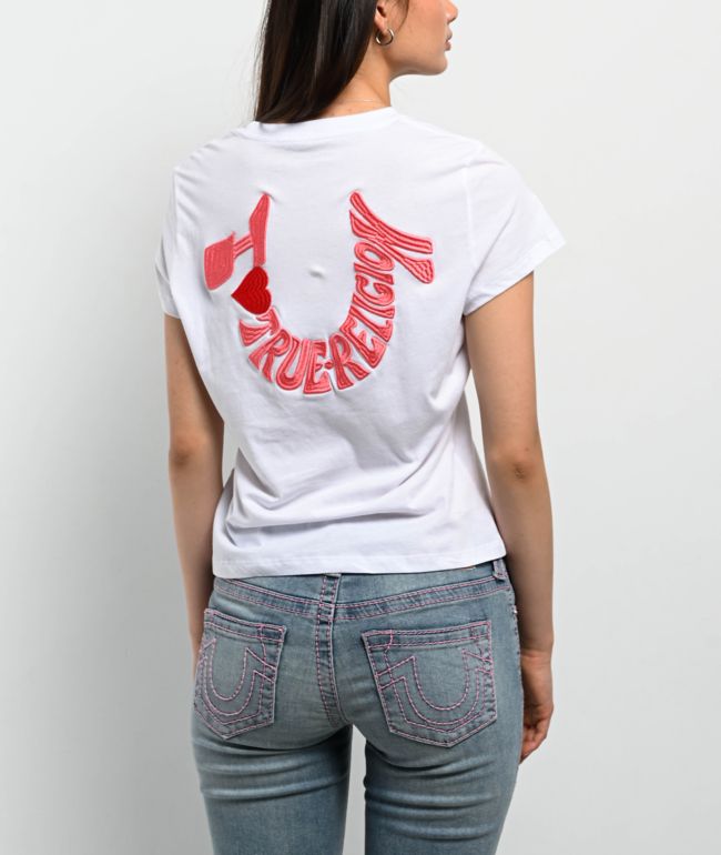 True Religion Embroidered Horseshoe White T-Shirt