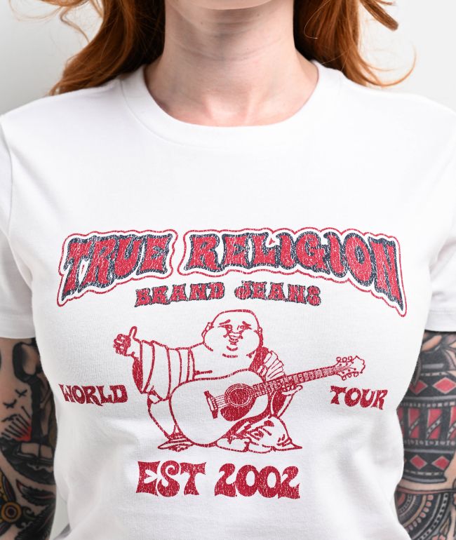 True Religion Heritage White Crop T-Shirt - thumbnail 3
