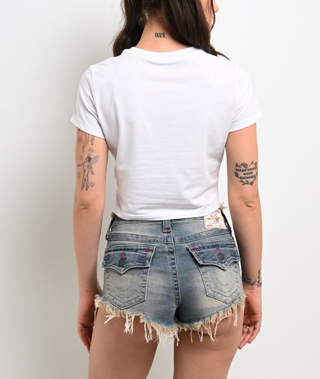 True Religion Heritage White Crop T-Shirt - thumbnail 2