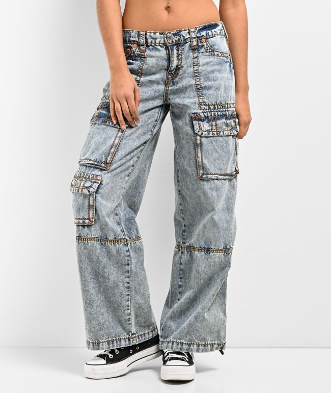 True Religion Jessie Super Baggy Seven Seas Cargo Jeans