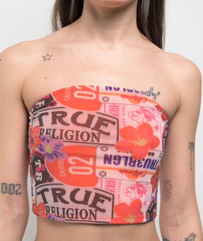 True Religion Printed Mesh Tube Top - thumbnail 3