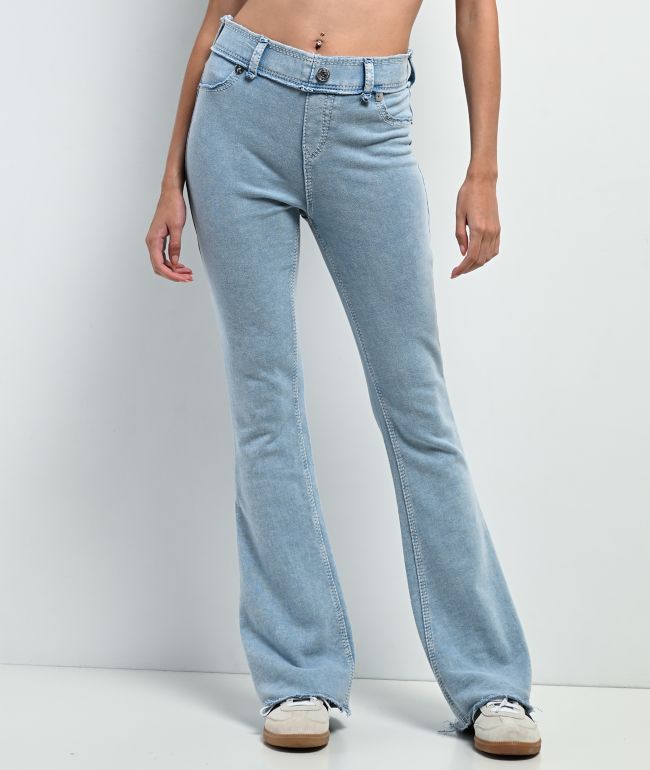 True Religion Raw Edge Big T Pacific Wash Flare Sweatpants