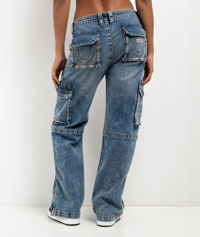 True Religion Ricki Blue Zip Cargo Jeans - thumbnail 2