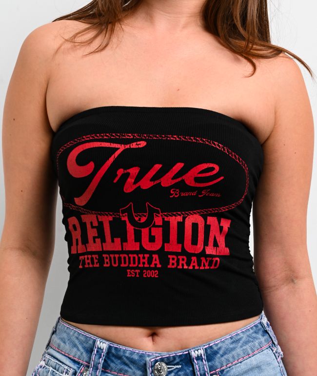True Religion Ruched Black Tube Top - thumbnail 3